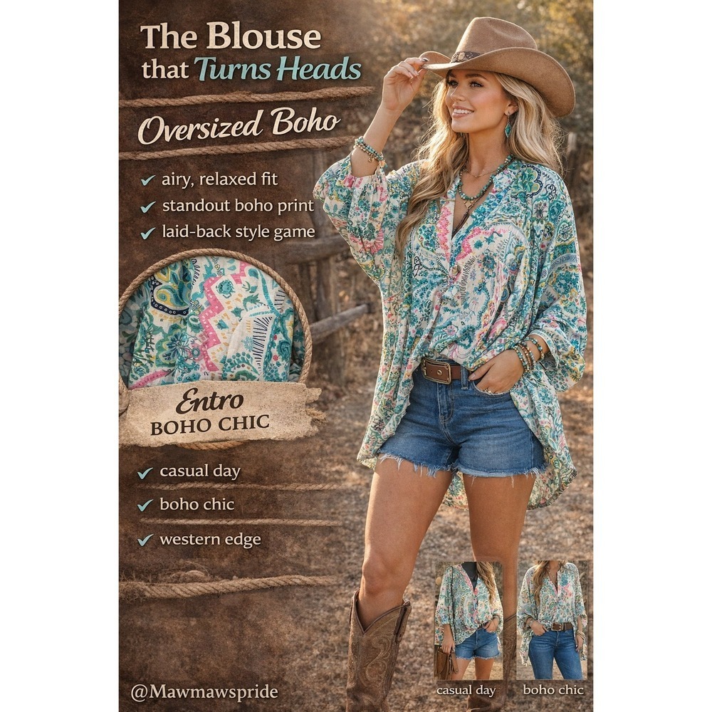 Entro Womens Multi Color Paisley wesyetn Print V-Neck Dolman Sleeve Bodysuit M